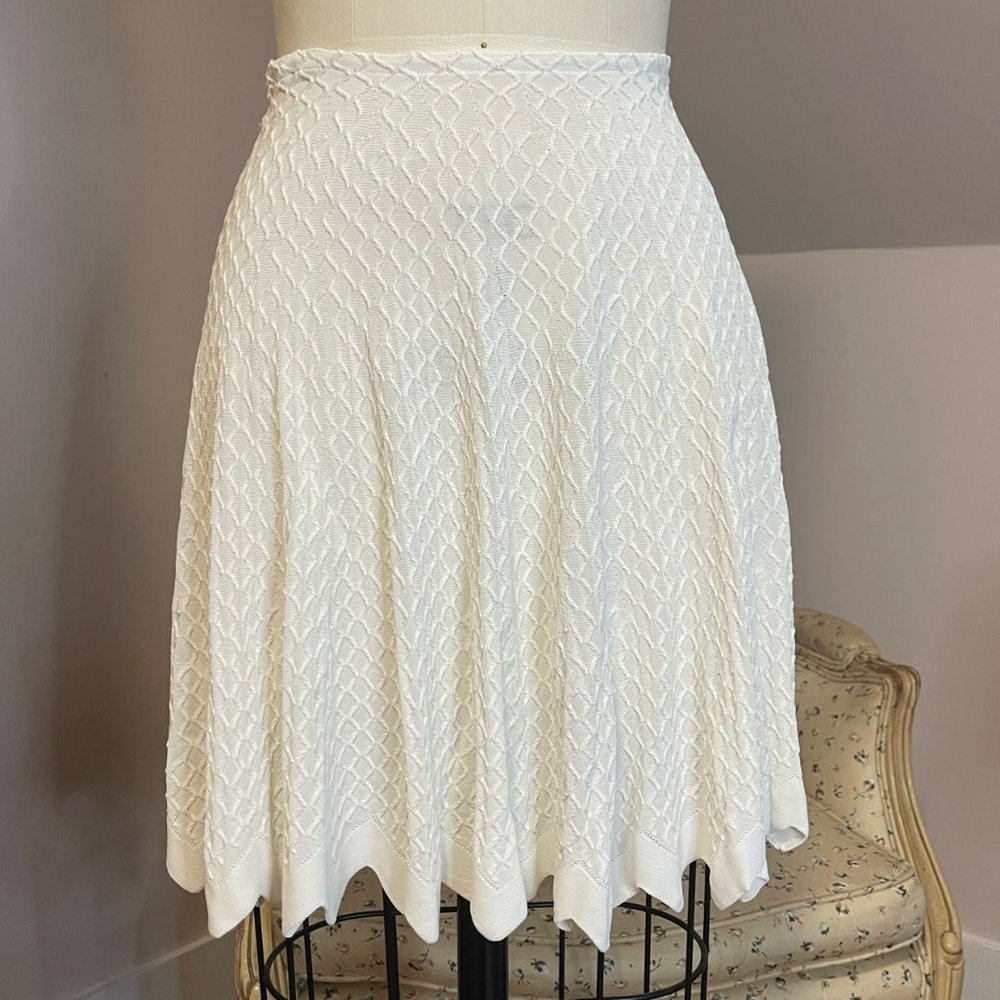Alaia Cream Knit Mini Skirt